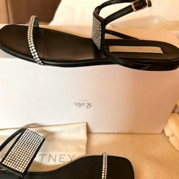 Stella McCartney 100 Crystal-embellished flat sandals